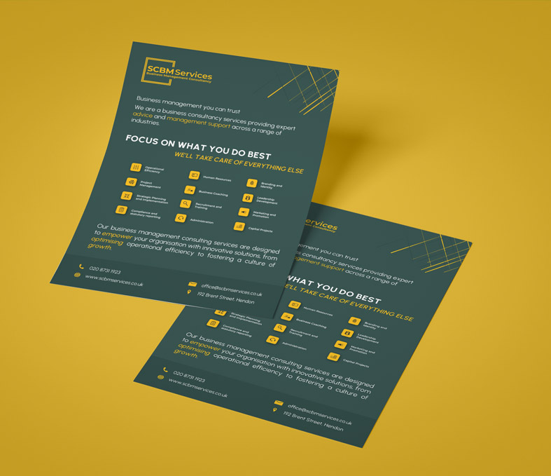 SCBM business consultancy flyer logo