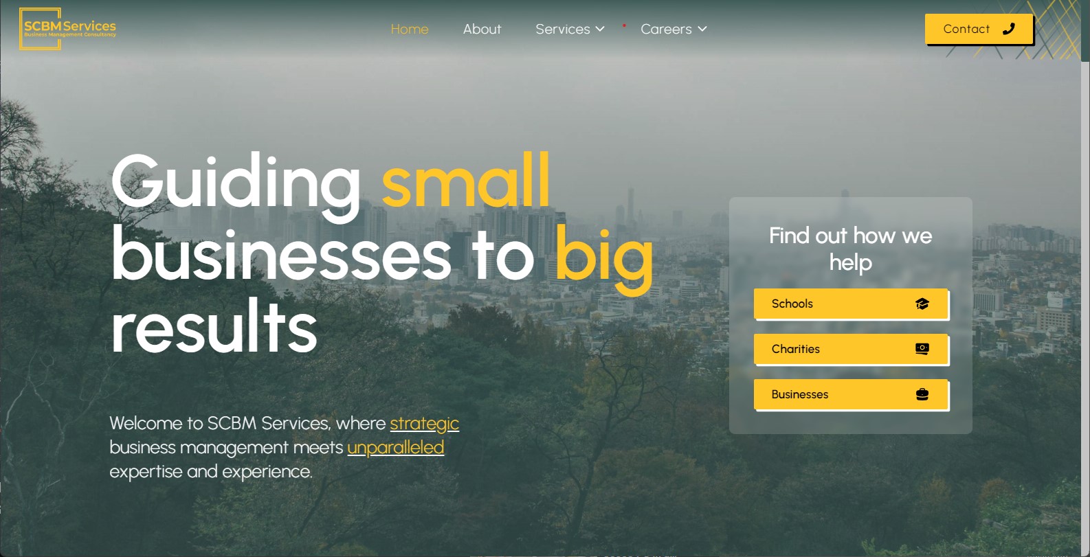 SCBM Services - Consulting for Charities, Business and Education website
